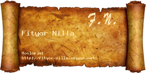 Fityor Nilla névjegykártya